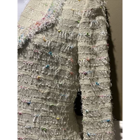 Vtg St John 2pc Skirt Suit Pale Green Fringed Button Front Jacket Sz 2 Colorful - Picture 8 of 15